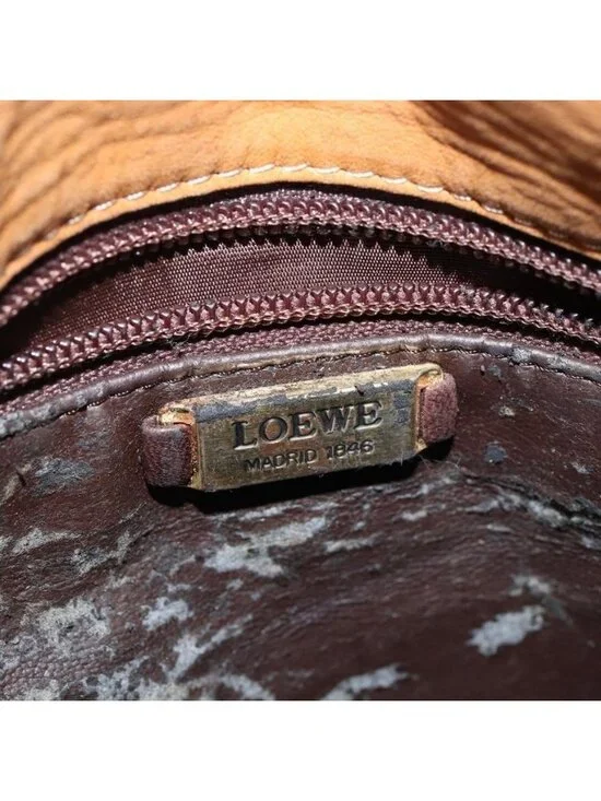 Authentic LOEWE Anagram Shoulder Bag Leather Brown Gold - Picture 2 of 16